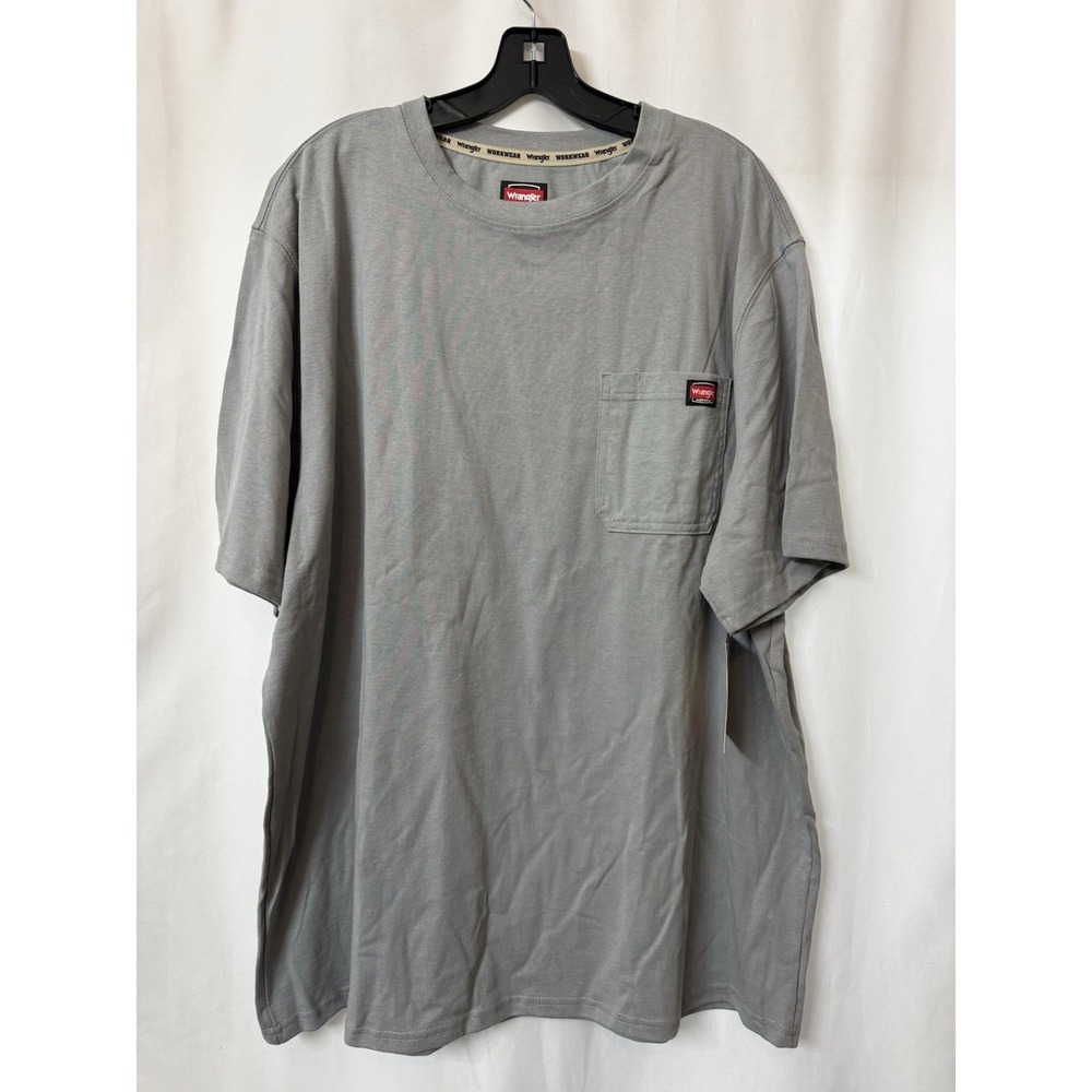 Wrangler Workwear Mens Gray Short Sleeve Performance‎ Pocket Tee, Size  2XL